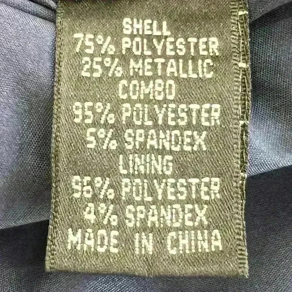 Adrianna Papell Navy Shimmer Embroidered Lace Short Formal Dress Size 4 - Picture 13 of 13